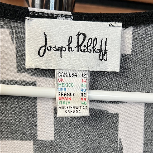 Women's Geometric Pink and Black Top | Joseph Ribkoff - Size 12 - Picture 2 of 5